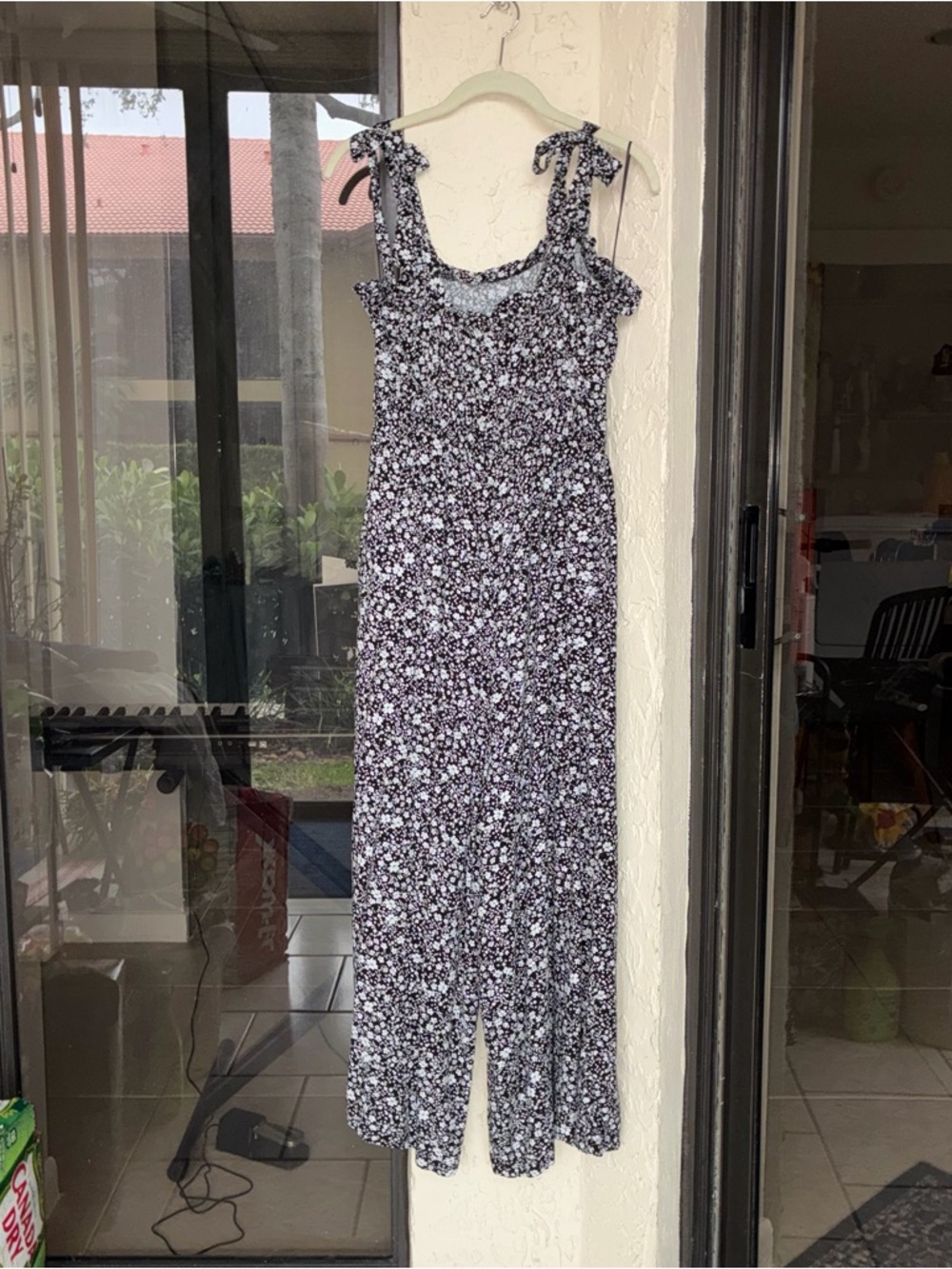 Blue Rain Black & White Floral Tie-Strap Jumpsuit - Picture 5 of 7